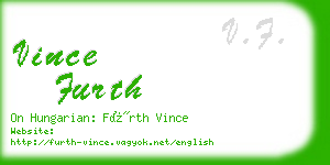 vince furth business card